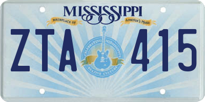 MS license plate ZTA415