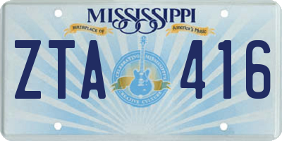 MS license plate ZTA416