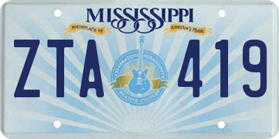 MS license plate ZTA419