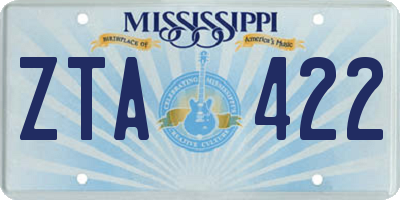 MS license plate ZTA422