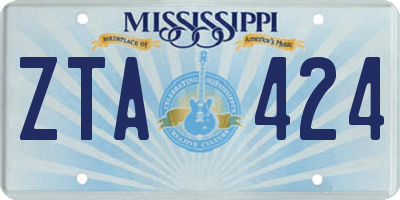 MS license plate ZTA424