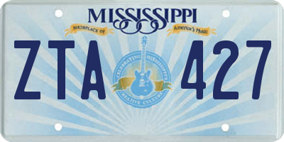 MS license plate ZTA427