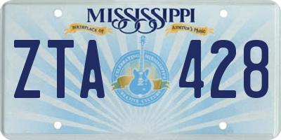 MS license plate ZTA428