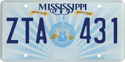MS license plate ZTA431