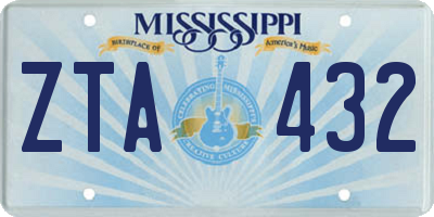 MS license plate ZTA432