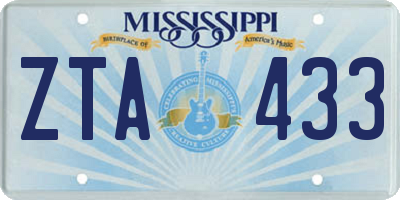 MS license plate ZTA433
