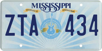 MS license plate ZTA434