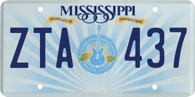 MS license plate ZTA437
