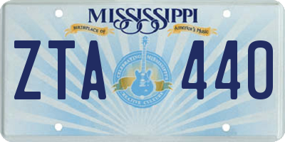 MS license plate ZTA440