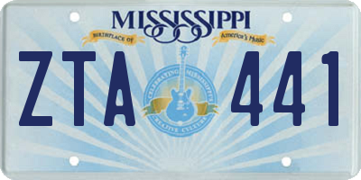 MS license plate ZTA441