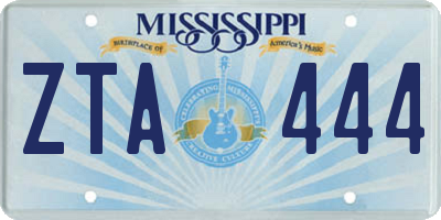 MS license plate ZTA444