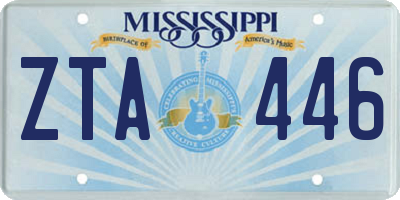 MS license plate ZTA446