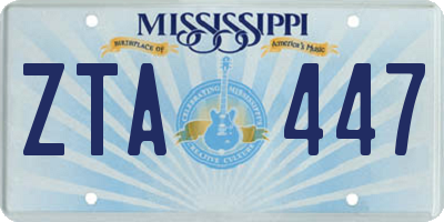 MS license plate ZTA447