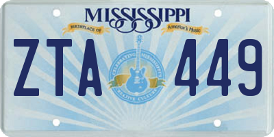 MS license plate ZTA449