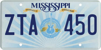 MS license plate ZTA450