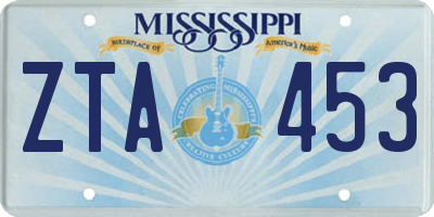 MS license plate ZTA453