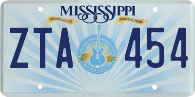 MS license plate ZTA454