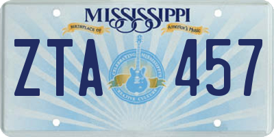 MS license plate ZTA457