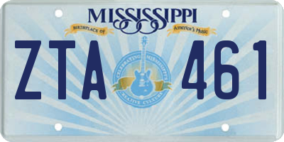 MS license plate ZTA461