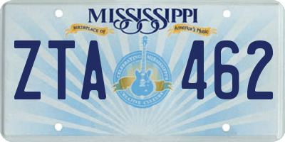 MS license plate ZTA462