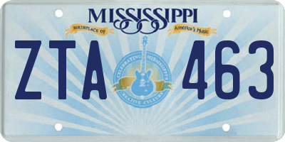 MS license plate ZTA463