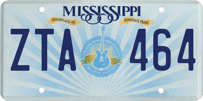 MS license plate ZTA464