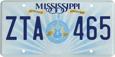 MS license plate ZTA465