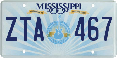 MS license plate ZTA467