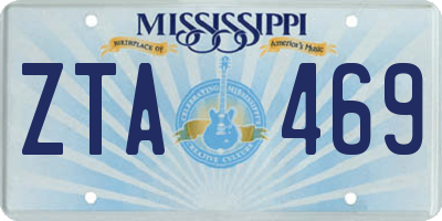 MS license plate ZTA469