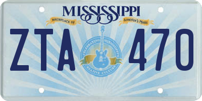 MS license plate ZTA470