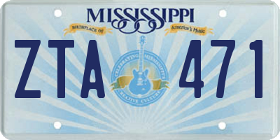 MS license plate ZTA471