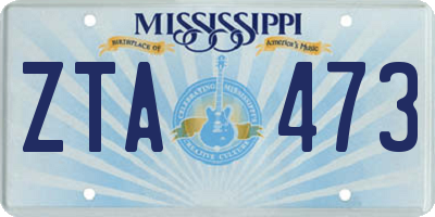 MS license plate ZTA473