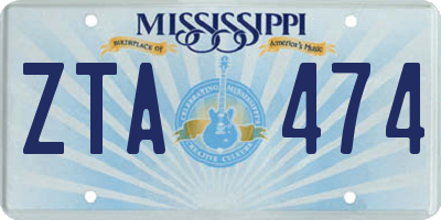 MS license plate ZTA474