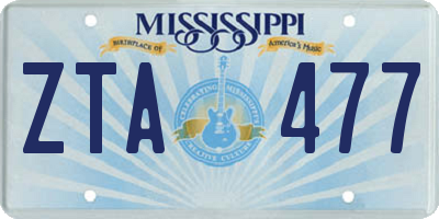 MS license plate ZTA477