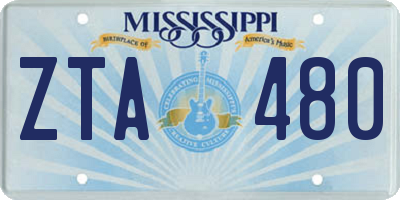 MS license plate ZTA480