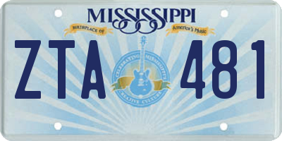 MS license plate ZTA481