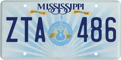 MS license plate ZTA486