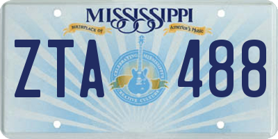 MS license plate ZTA488