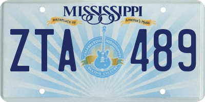 MS license plate ZTA489