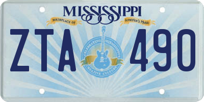 MS license plate ZTA490