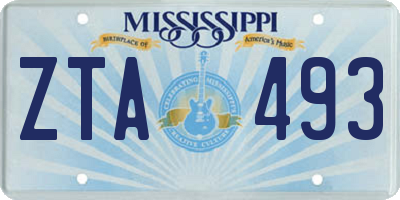 MS license plate ZTA493
