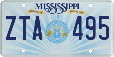 MS license plate ZTA495