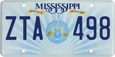 MS license plate ZTA498