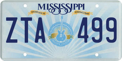 MS license plate ZTA499