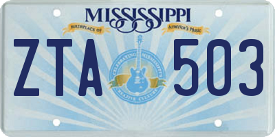 MS license plate ZTA503