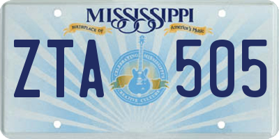 MS license plate ZTA505