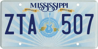 MS license plate ZTA507
