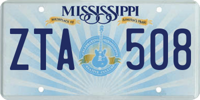 MS license plate ZTA508