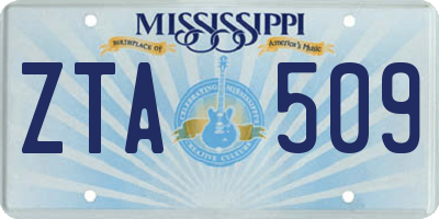 MS license plate ZTA509