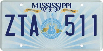 MS license plate ZTA511
